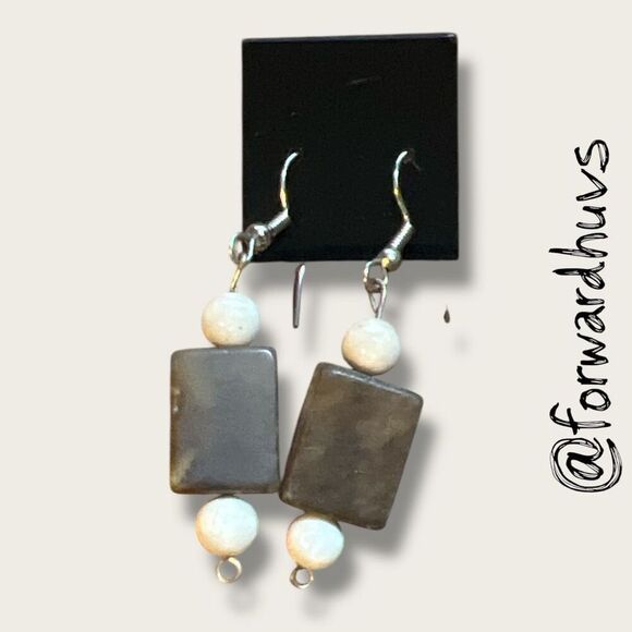 Bundle Sale 3 for $15 | Caramel Glass Bead Dangle Earrings - Picture 3 of 7